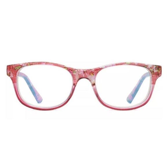 Pink Floral Kid's Screen Vision Blue Light Filtering Glasses to Reduce Glare - Picture 2 of 4
